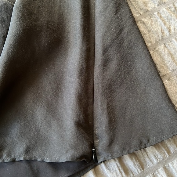 NWT Ann Taylor Pleated Collar Silk Black Blouse Top Womens Sz 14 - Picture 8 of 16